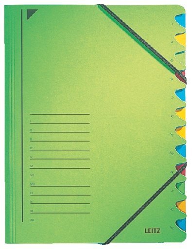 [39120055] Sorteermap A4 12 Blad (Groen)