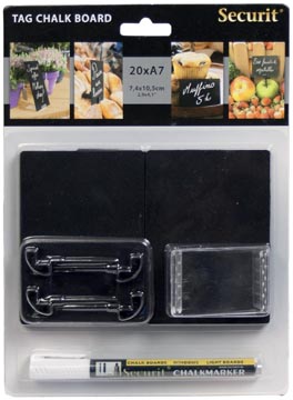 [TAG-A7-WT] TAGS + KRIJTMARKER 20X (A7)