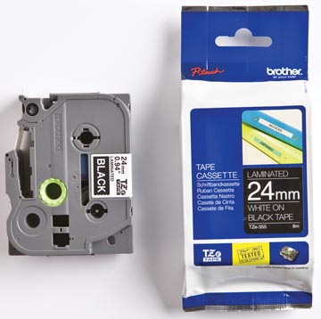 [TZE355] Brother Label Tape P- Touch Tz (24Mm, Zwart/Wit)