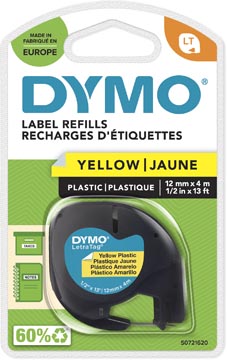 [91202] Dymo Letratag Tape 12 Mm, Plastic Geel