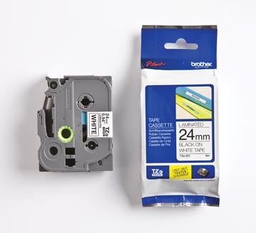 [TZE251] TAPE PT TZ (24MM, WIT/ZWART)
