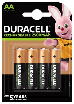 [HR6/DX1500] Duracell Oplaadbare Batterijen Recharge Ultra Aa, Blister Van 4 Stuks