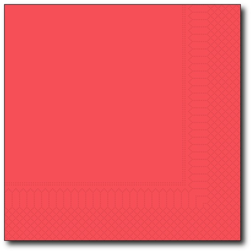 [G006] ​Servetten, Rood, 33X33Cm, 1/4,  2 Laags, 100St