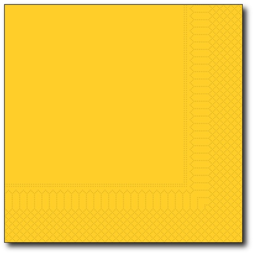 [G008] Servetten, Geel, 33X33Cm, 1/4,  2 Laags, 100St