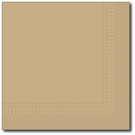 [G036] Servetten, Zand, 40X40Cm, 1/4, 2 Laags, 100St