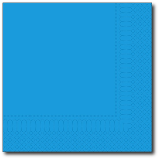 [G040] Servetten, Cyaan, 33X33Cm, 1/4, 1 Laags, 100St