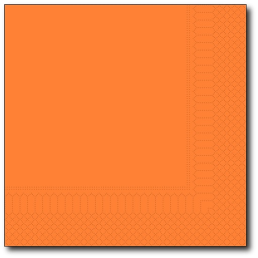 [G045] ​Servetten, Oranje, 33X33Cm, 1/4,  2 Laags, 100St
