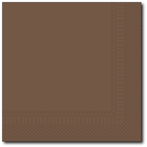 [G068] Servetten, Chocolade, 40X40Cm, 1/4, 2 Laags, 100St