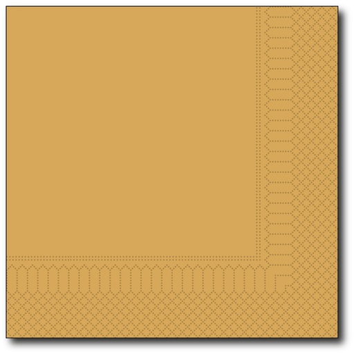 [G096] Servetten, Goud, 33X33Cm, 1/4,  2 Laags, 100St
