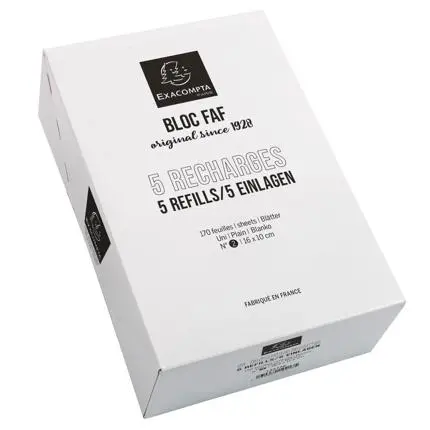 [E12212] Vullingen Buroblok, Faf 16X10Cm N°2 Effen - Wit