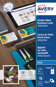 [PC32015-25] VISITEKAARTJES 25 BLZ. (QUICK&CLEAN WIT MAT)
