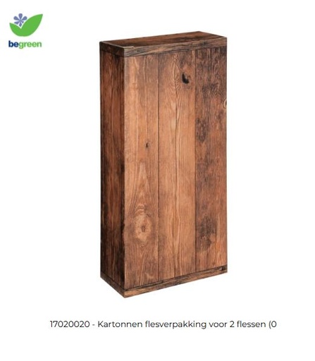 [V2VINTAGE] Kartonnen Flesverpakking Voor 2 Flessen  (162X78X363Mm)
