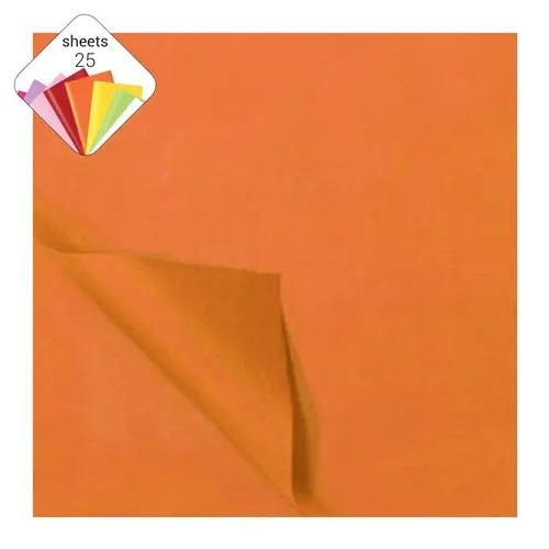 [186111] Zijdevloei Papier Oranje (50X70Cm,25 Vel)