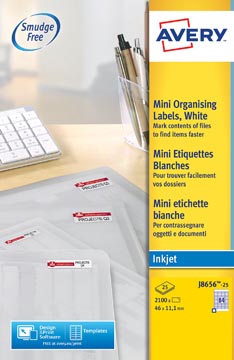 [PJ8656-25] ZWECK ETIKETTEN MINI INKJET (46.0X11.1MM)