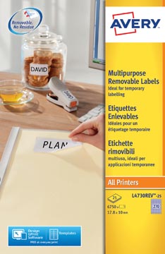 [PL4730REV-25] ZWECK STICK&LIFT ETIKETTEN (17.8X10MM)