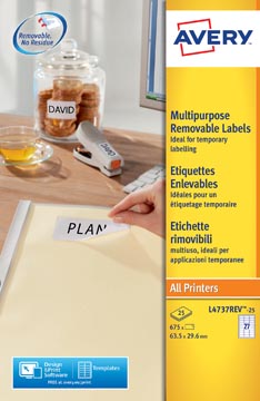 [PL4737REV-25] ZWECK STICK&LIFT ETIKETTEN (63.5X29.6MM), 25 VELLEN