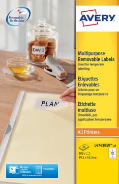 [PL4743REV-25] Zweck Stick&Lift Etiketten (99.1X42.3Mm)