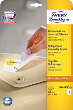 [PL4744REV-25] Zweck Stick&Lift Etiketten (96X50.8Mm)