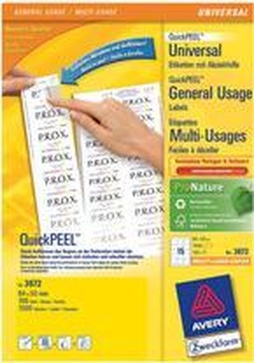 [P3672] Zweckform Avery 3669, 64X50Mm Wit, Inkjet-Laser-Kopie
