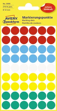 [P3088] Zweck Etiketten (12Mm (Rond), Assortiment)