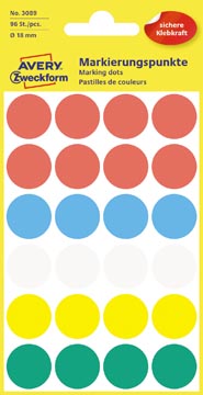 [P3089] ZWECK ETIKETTEN (18MM (ROND), ASSORTIMENT)