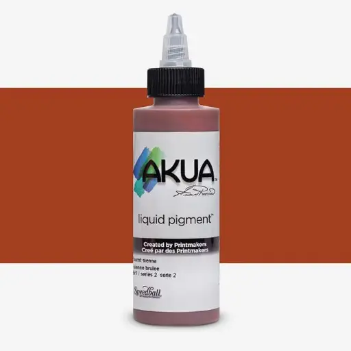 [018214] Speedball Akua Liquid Pigment Burnt Sienna, Gebrande Sienna, Akbs, Voor Monotype, 118Ml