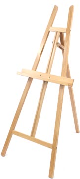 [K-830005] Atelier Ezel Kangro Voor Doeken Van 4,9 Cm Dik. Beukenhout. Tray 56X5Cm. Ezel 61X151X90Cm (B/H/D)