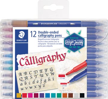 [3005 TB12] Calligraphy pen, duo punt set 12  stuks