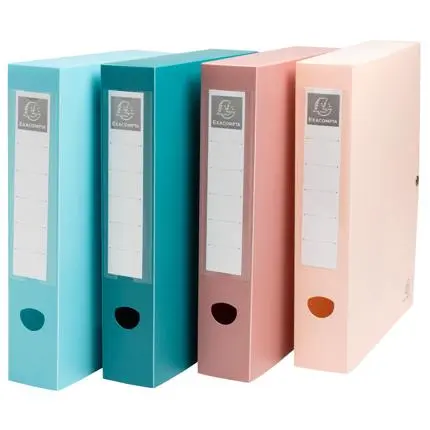 [89270E] Klasseerdoos Met Drukknop Rug 60Mm Gerecyclede Pp Skandi - Geassorteerd - New