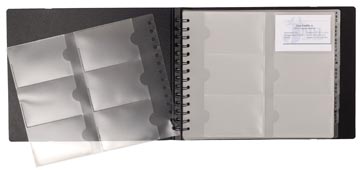 [75134E] Visitekaarthouder Met Uitneembare Pochetten Exacard - 240 Kaarten - 20X25Cm - Zwart