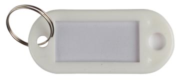 [KF10874] Q-CONNECT sleutelhanger, pak van 10 stuks, wit
