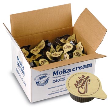 [467940] Geconcentreerde melk 7,5 ml, Moka cream, doos van 240 stuks