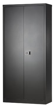 [55E782Z] Bisley Draaideurkast, Ft 195 X 91,4 X 40 Cm (H X B X D), 4 Legborden, Zwart