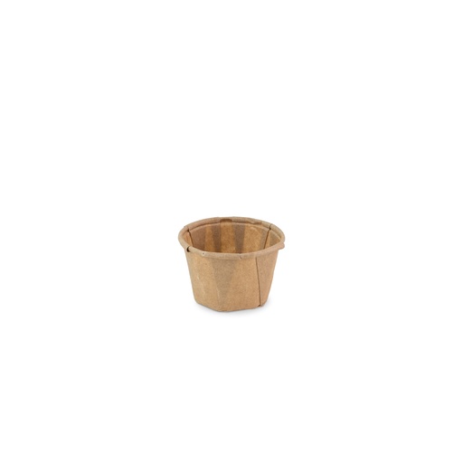 [50522] Bakje papier (FSC®) rond bruin 1.0oz / 30ml  ø44 x h27mm krimp à 200