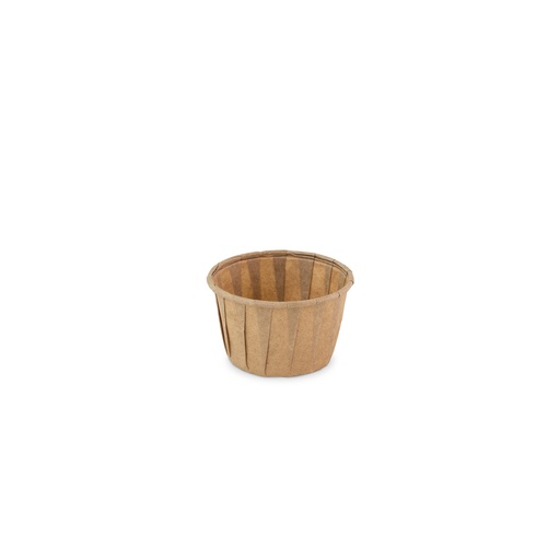 [50524] bakje papier (fsc®) rond bruin 1.25oz / 37ml  ø50 x h31mm krimp à 200