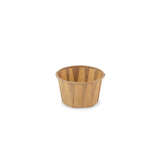 [S50526] Bakje papier (FSC®) rond bruin 2.0oz / 60ml  ø58 x h36mm krimp à 200