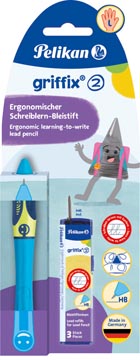 [820554] Pelikan Griffix Vulpotlood, Op Blister, Voor Linkshandigen, Blauw - Groen