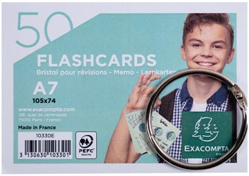 [10330E] Exacompta Gekleurde Systeemkaarten, Ft A7, Gelijnd, Pak Van 50 Stuks