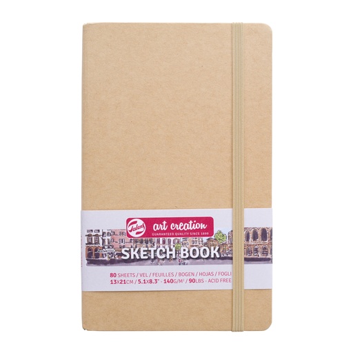 [9314432M] Schetsboek Kraftpapier Omslag 13 x 21 cm 140 g 80 Vellen
