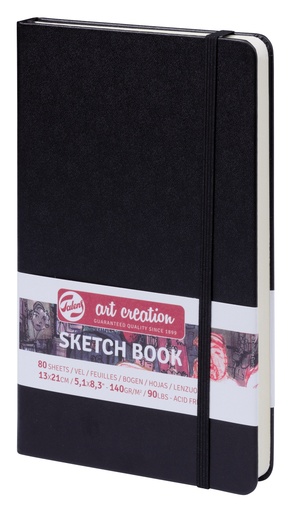 [9314002M] Schetsboek Zwart 13 x 21 cm 140 g 80 Vellen