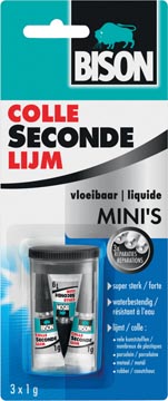 [6311922] Bison Secondelijm Vloeibaar, 3 X Tube Van 1 G, Op Blister