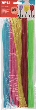 [13270] Apli Chenilledraad, Blister Met 50 Stuks In Geassorteerde Fluo Kleuren
