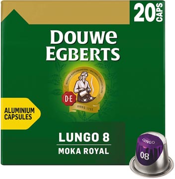 [KF12721] Douwe Egberts Lungo Moka Koffiecapsules, Pak Van 20 Stuks