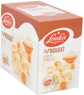 [36417] Lonka Nougat, Per Stuk Verpakt, 12G, Doos Van 214 Stuks, Caramel