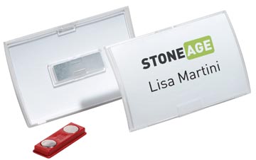 [D821219] Durable Badge Met Magneet Click Fold Ft 40 X 75 Mm, Doos Van 10 Stuks