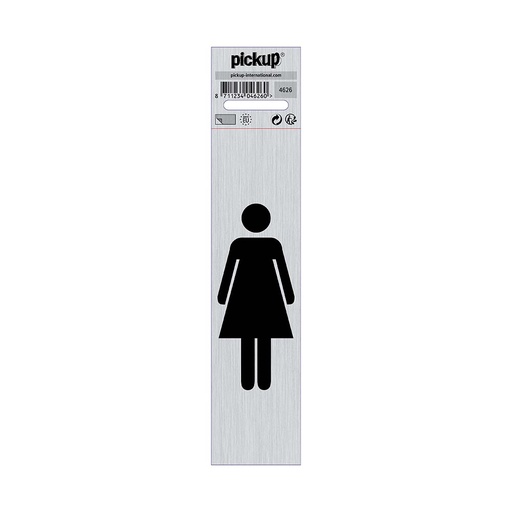 [4626] bord alulook dames symbool staand - 165x44 mm zelfklevend