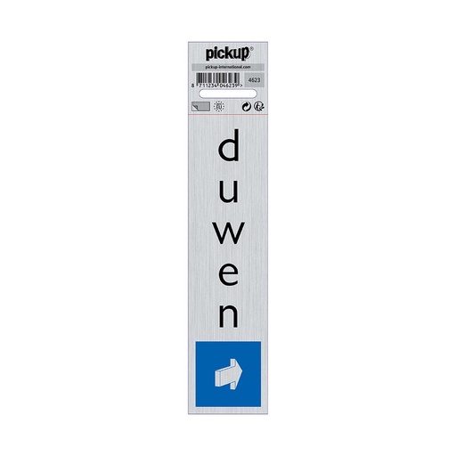 [4623] bord alulook duwen staand - 165x44 mm zelfklevend