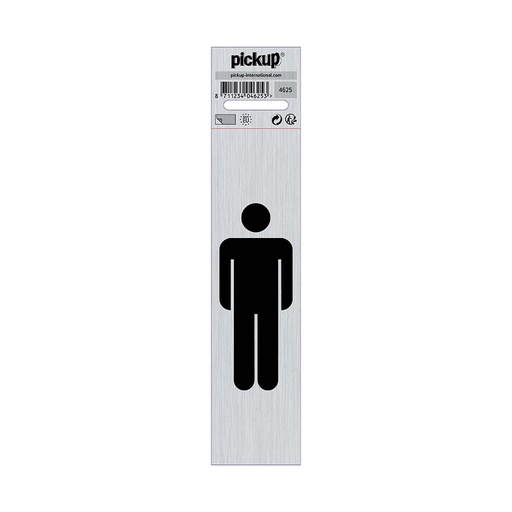 [4625] bord alulook heren symbool staand - 165x44 mm zelfklevend