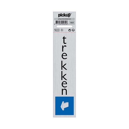 [4624] bord alulook trekken staand - 165x44 mm zelfklevend