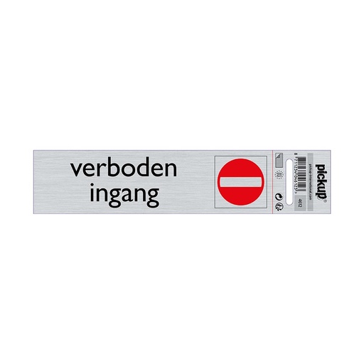 [4612] bord alulook verboden ingang - 165x44 mm zelfklevend
